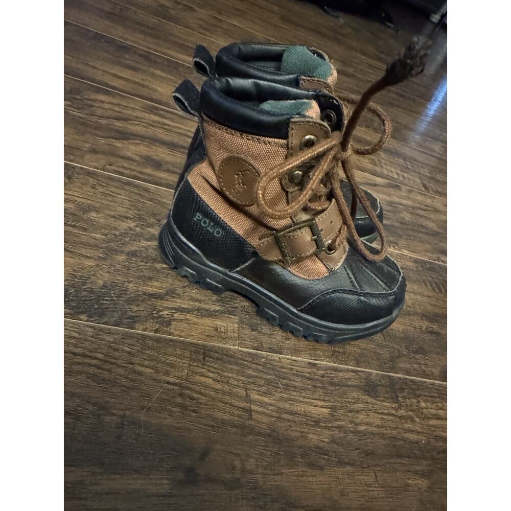 Polo Ralph Lauren Boots Toddler's Colbey Mid II Brown Faux Leather Boy’s Size 9